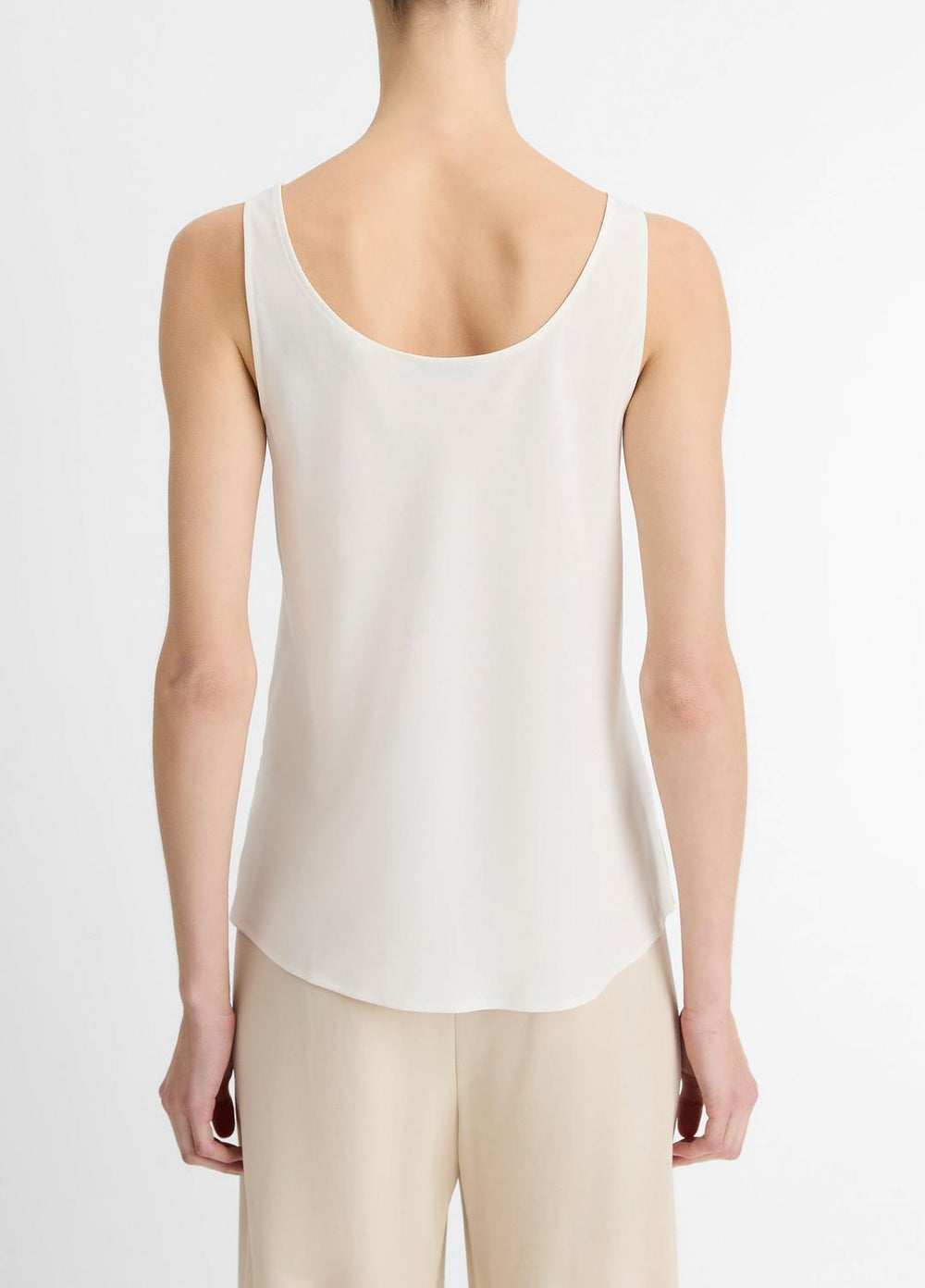 Classic Stretch-Silk Bias Tank in Shirts & Tees - OFF WHITE | VINCE Sale