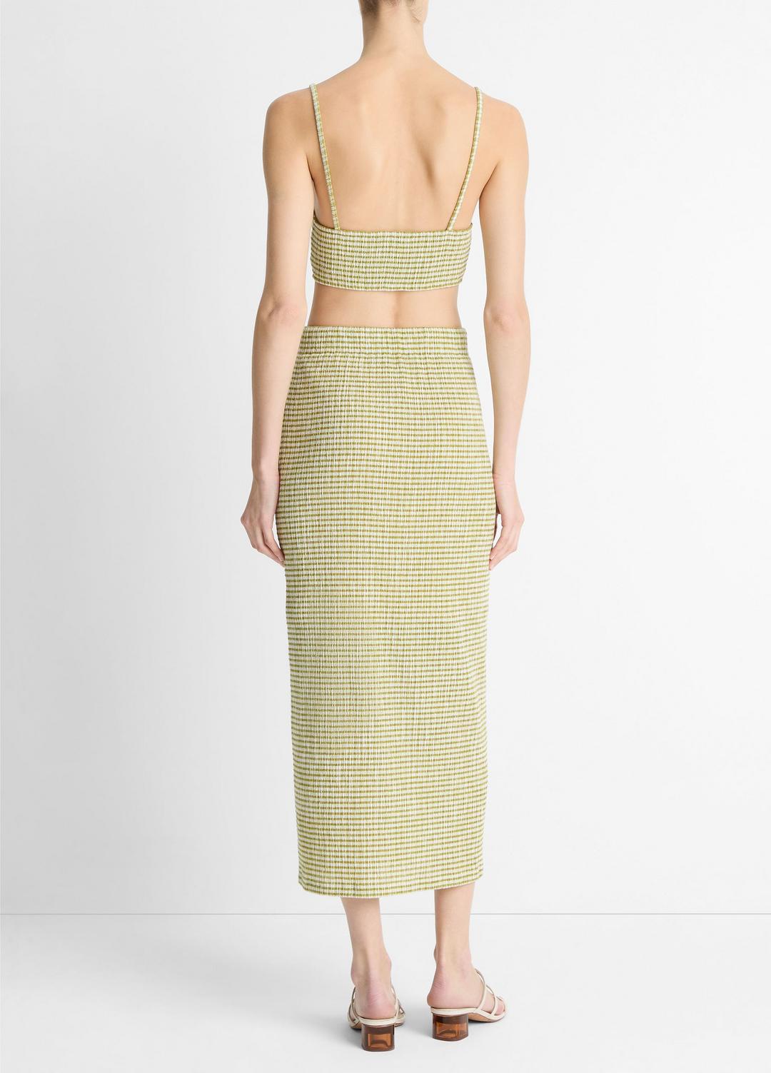 Checked Smocked Midi Skirt in Dresses & Skirts - HERBARIA COMBO | VINCE Sale