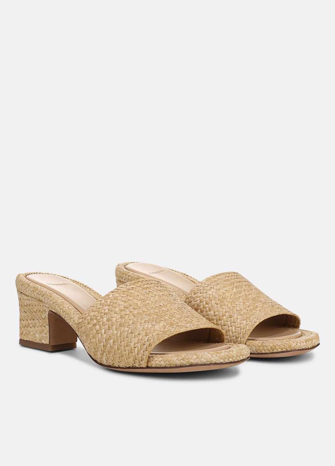 Ariana Raffia Heeled Sandal in Shoes - TOASTED WHEAT | VINCE Sale