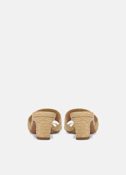 Ariana Raffia Heeled Sandal in Shoes - TOASTED WHEAT | VINCE Sale