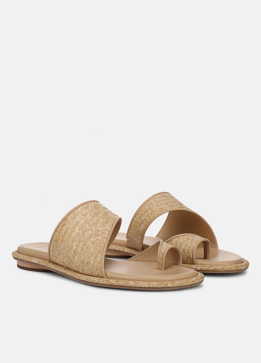 Lukas Raffia Sandal in Shoes - TOASTED WHEAT | VINCE Sale