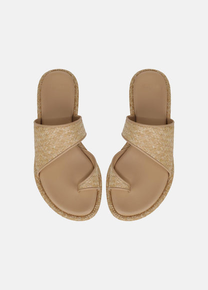Lukas Raffia Sandal in Shoes - TOASTED WHEAT | VINCE Sale