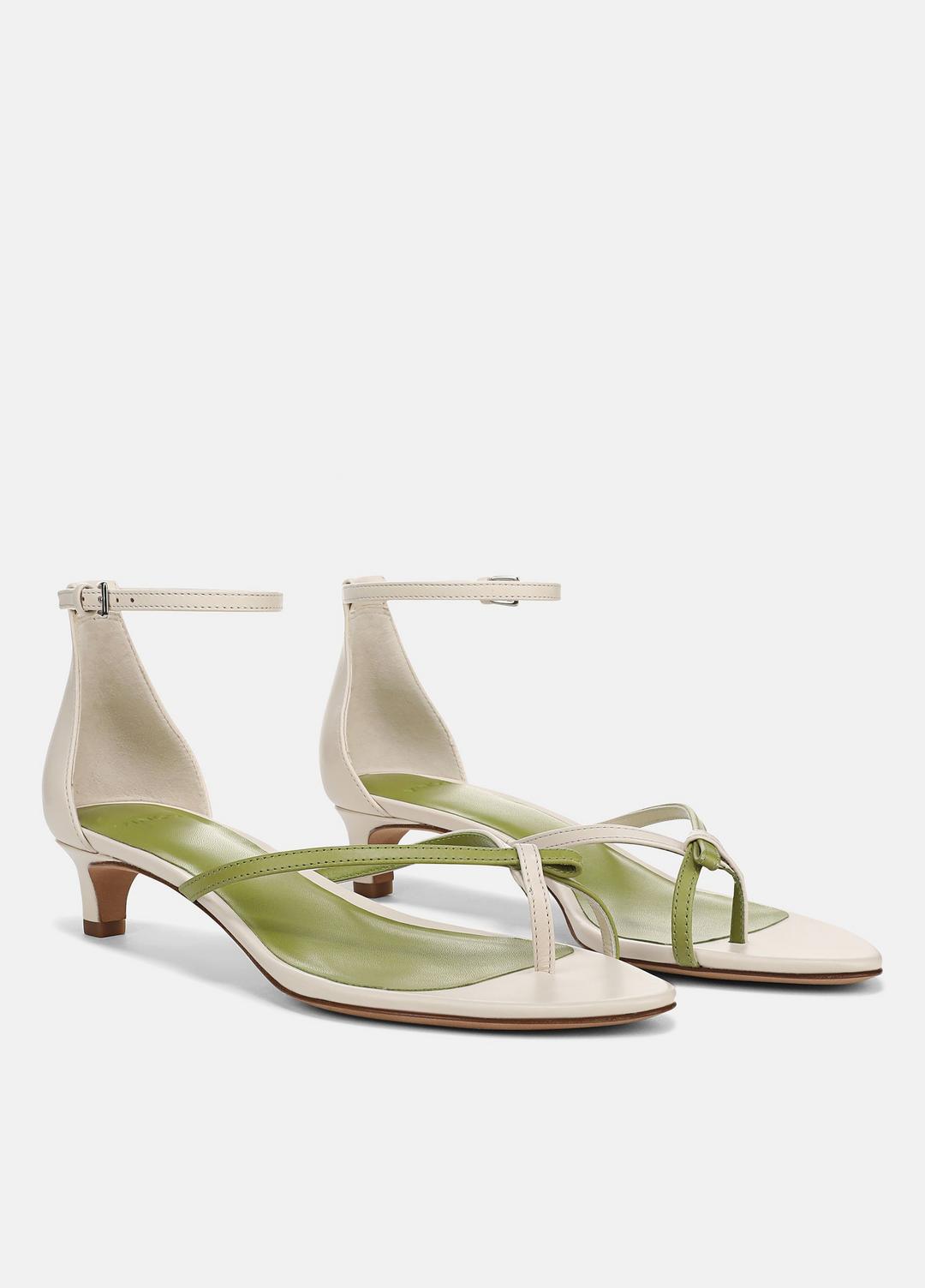 Siri Leather Heeled Sandal in Shoes - FLAX/HERBARIA | VINCE Sale