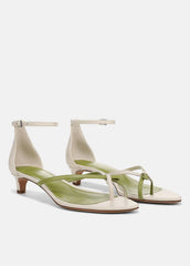 Siri Leather Heeled Sandal in Shoes - FLAX/HERBARIA | VINCE Sale