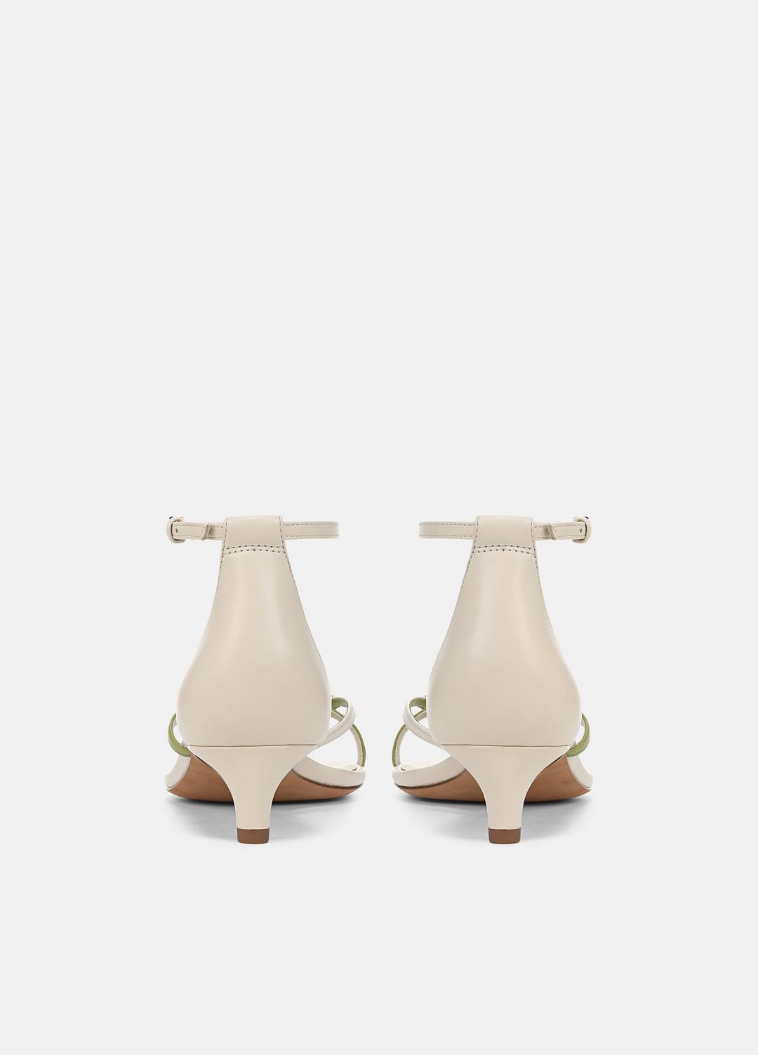 Siri Leather Heeled Sandal in Shoes - FLAX/HERBARIA | VINCE Sale