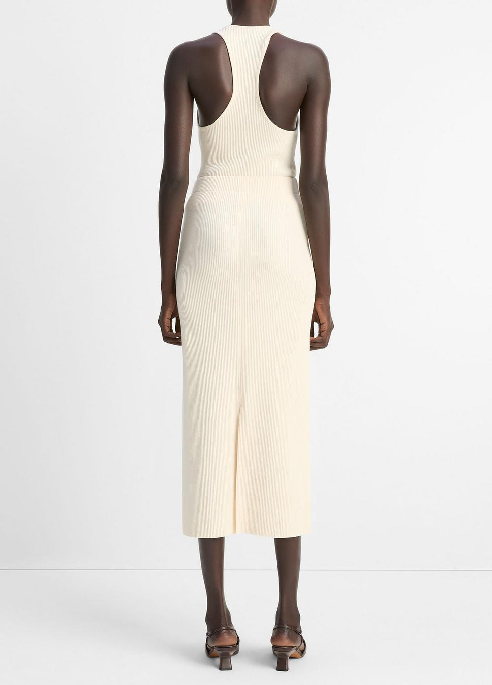 Ribbed Cotton-Blend Midi Skirt in Dresses & Skirts - OAT SHELL | VINCE Sale