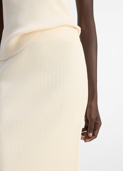 Ribbed Cotton-Blend Midi Skirt in Dresses & Skirts - OAT SHELL | VINCE Sale