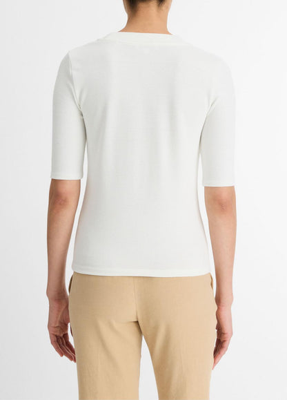 Jersey Elbow-Sleeve Henley in Shirts & Tees - OFF WHITE | VINCE Sale