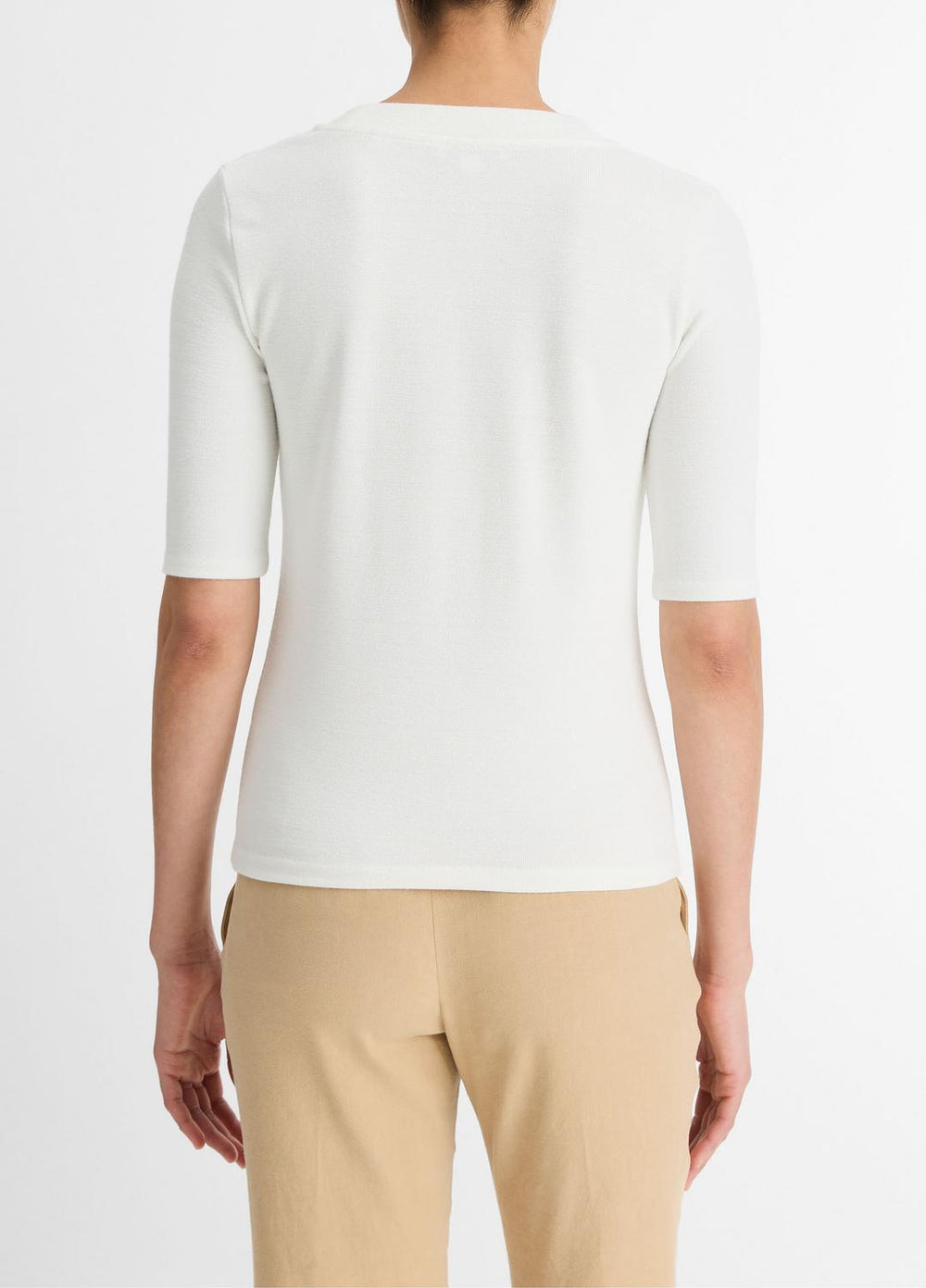 Jersey Elbow-Sleeve Henley in Shirts & Tees - OFF WHITE | VINCE Sale