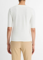 Jersey Elbow-Sleeve Henley in Shirts & Tees - OFF WHITE | VINCE Sale