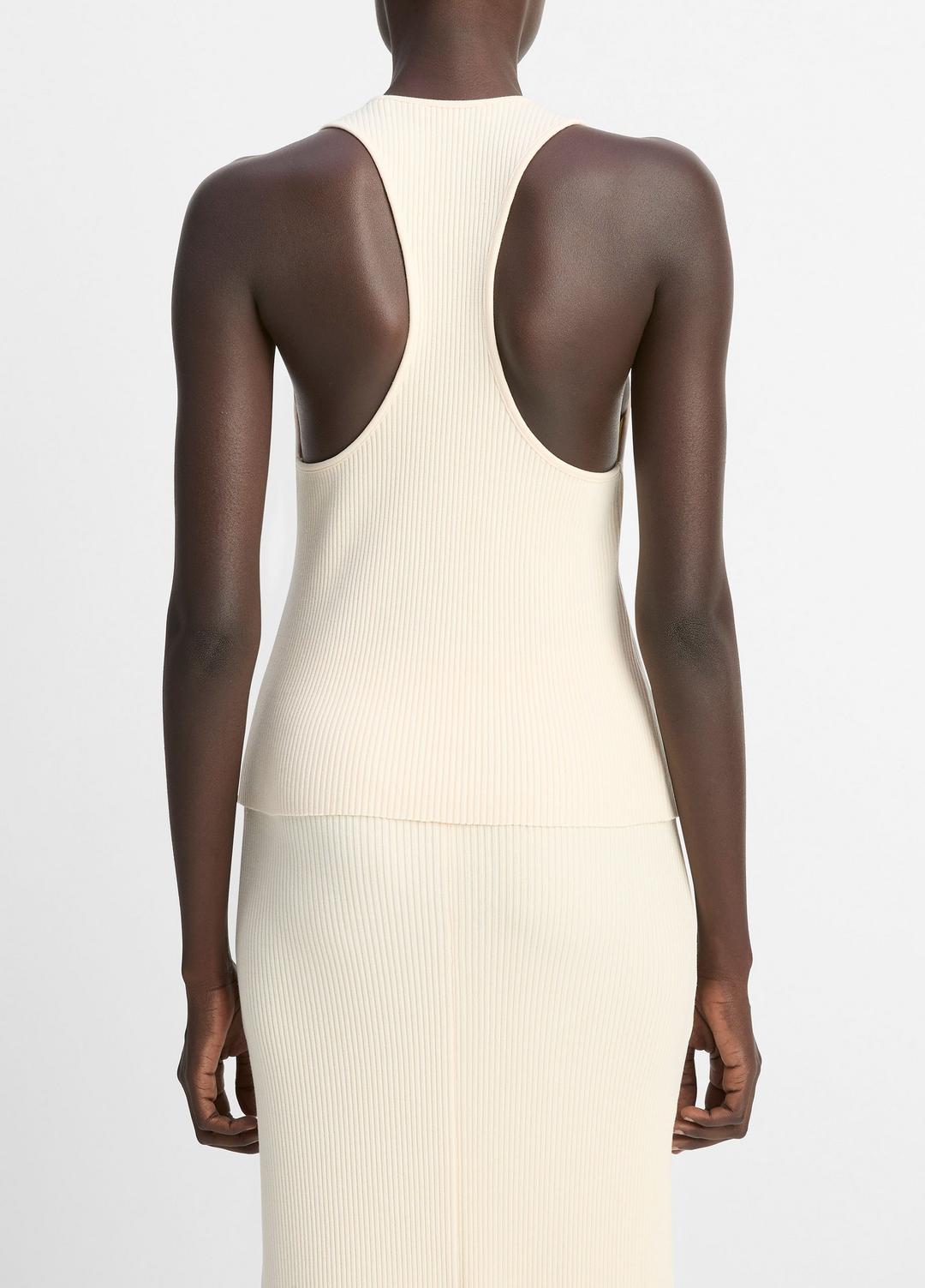Ribbed Cotton-Blend Racerback Tank in Shirts & Tees - OAT SHELL | VINCE Sale
