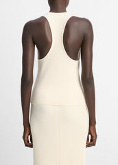 Ribbed Cotton-Blend Racerback Tank in Shirts & Tees - OAT SHELL | VINCE Sale