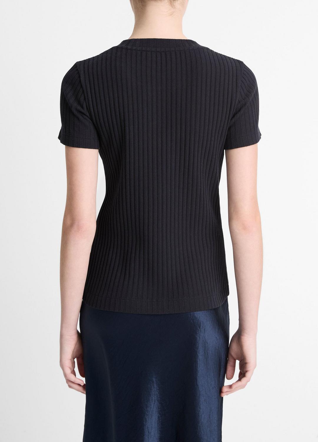 Ribbed Cotton-Blend Top in Shirts & Tees - COASTAL BLUE | VINCE Sale