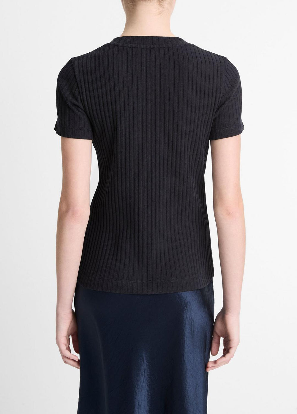 Ribbed Cotton-Blend Top in Shirts & Tees - COASTAL BLUE | VINCE Sale
