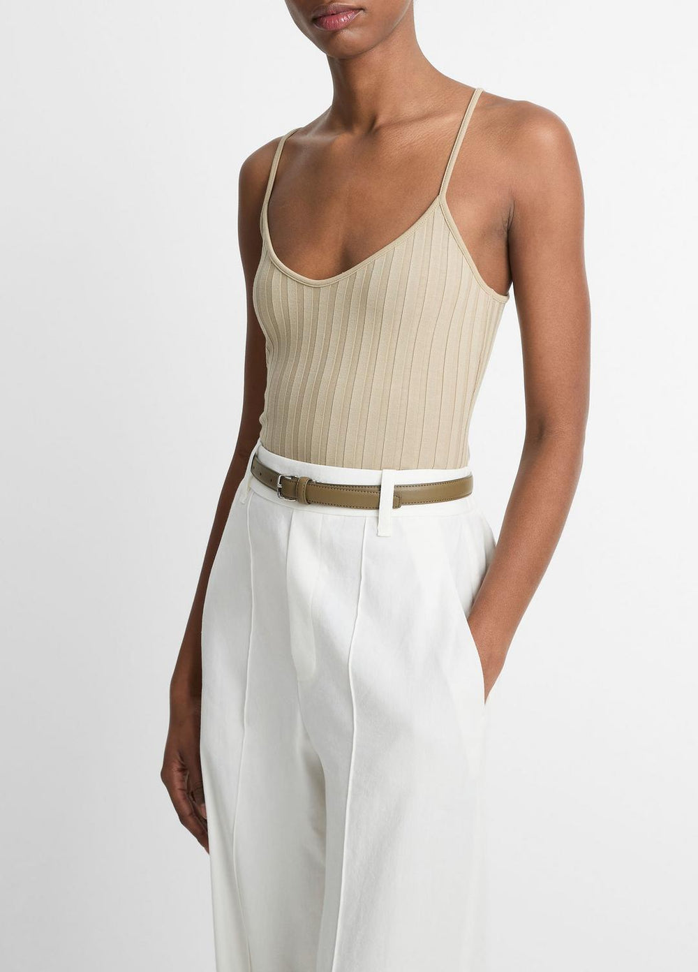 Ribbed V-Neck Camisole in Shirts & Tees - MOJAVE | VINCE Sale