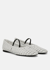 Vivian Leather Mary Jane Flat in Shoes - WHITE | VINCE Sale
