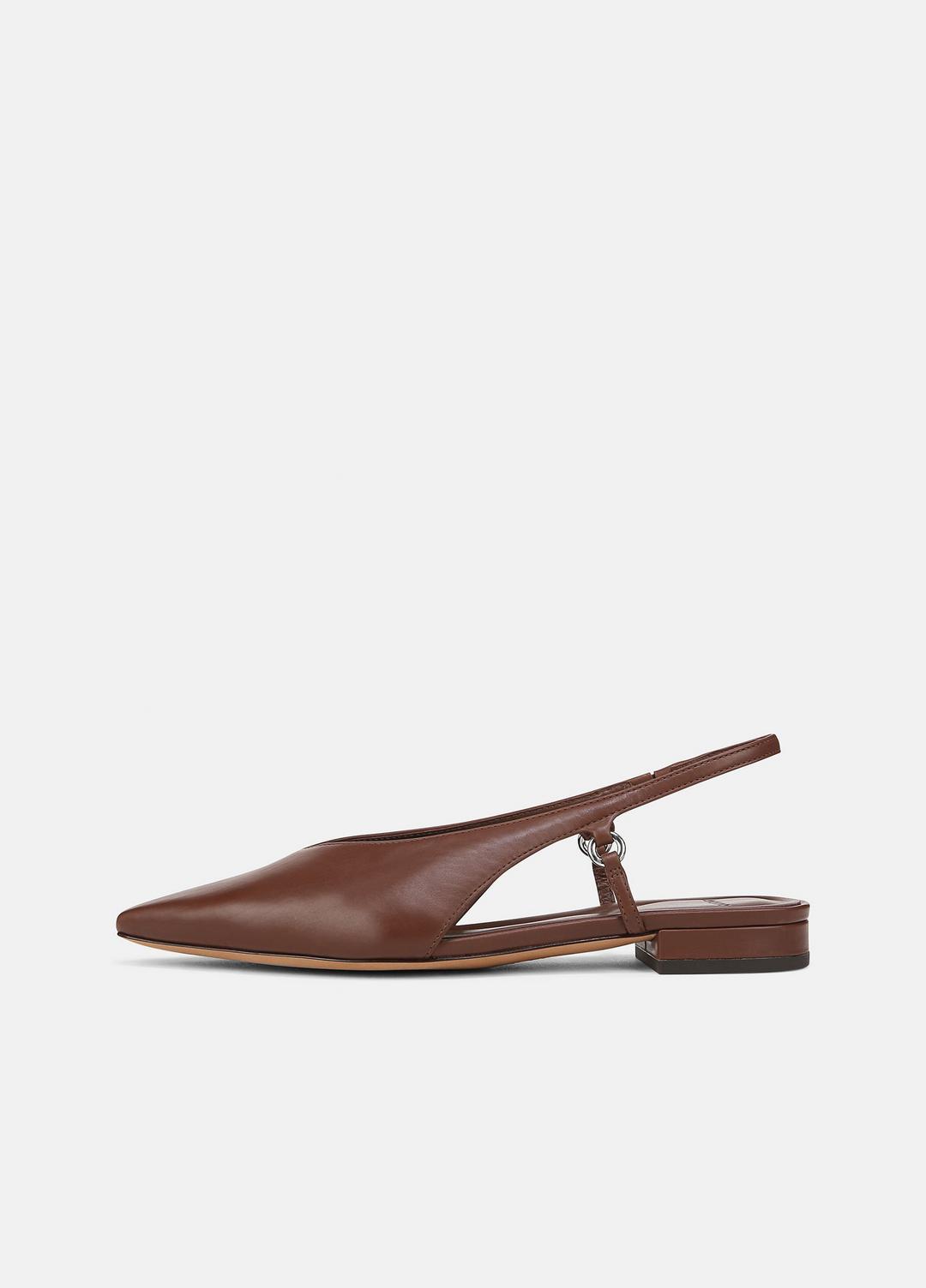Ines Leather Slingback Flat in Shoes - COFFEE | VINCE Sale