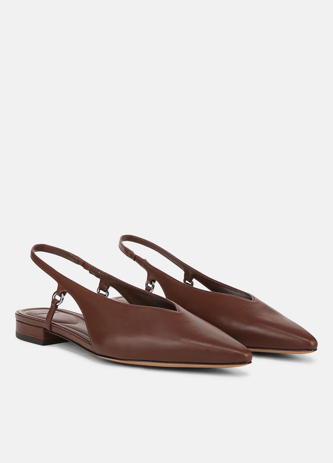 Ines Leather Slingback Flat in Shoes - COFFEE | VINCE Sale