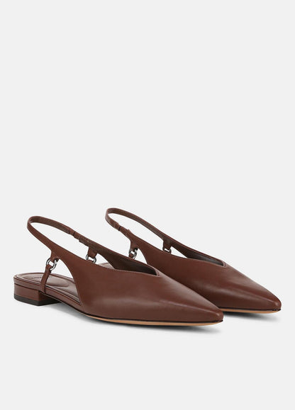 Ines Leather Slingback Flat in Shoes - COFFEE | VINCE Sale