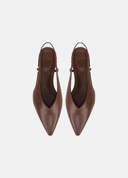 Ines Leather Slingback Flat in Shoes - COFFEE | VINCE Sale