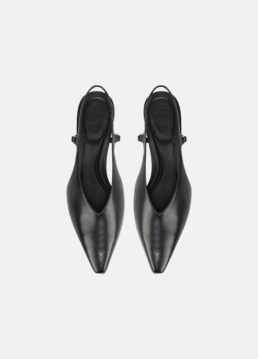 Sabrina Leather Slingback Kitten Heel in Shoes - BLACK | VINCE Sale