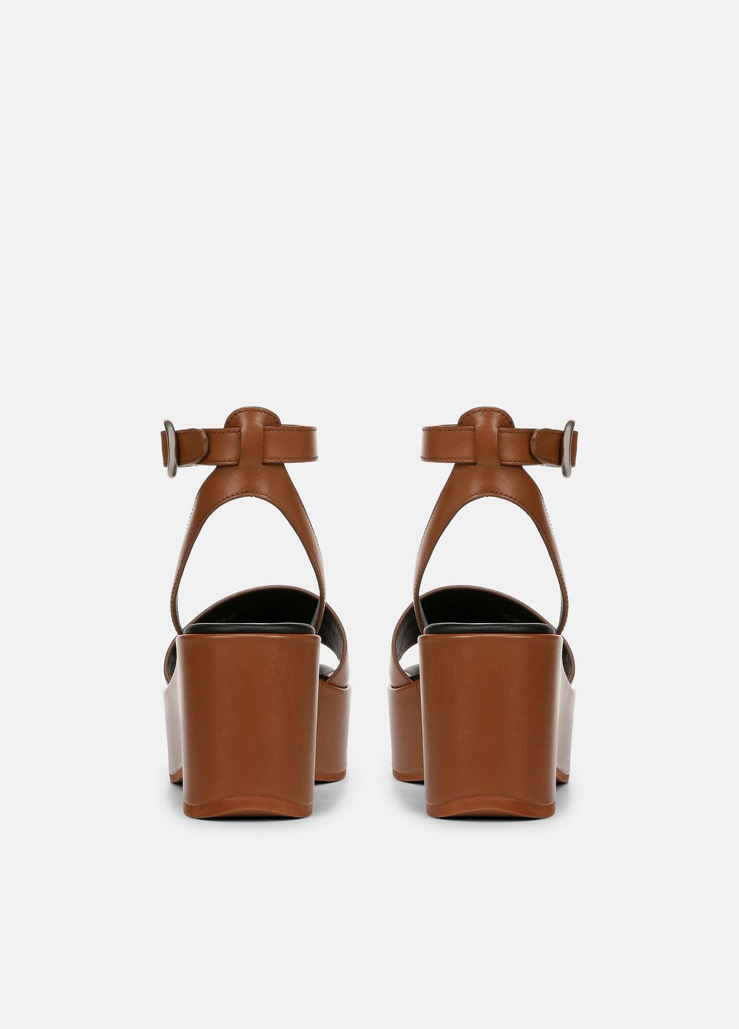 Phillipa Leather Platform Sandal in Shoes - SEQUOIA BROWN | VINCE Sale