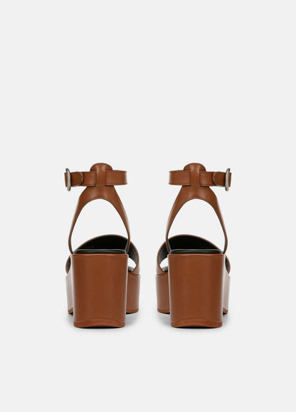Phillipa Leather Platform Sandal in Shoes - SEQUOIA BROWN | VINCE Sale