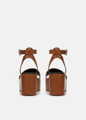 Phillipa Leather Platform Sandal in Shoes - SEQUOIA BROWN | VINCE Sale