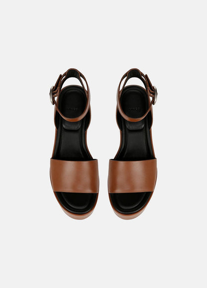 Phillipa Leather Platform Sandal in Shoes - SEQUOIA BROWN | VINCE Sale