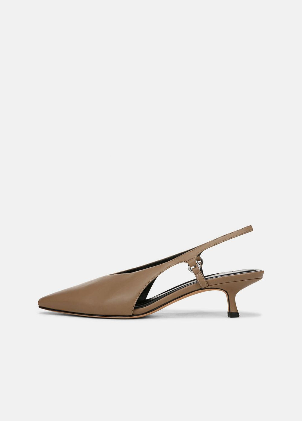 Sabrina Leather Slingback Kitten Heel in Shoes - SAND SHELL | VINCE Sale