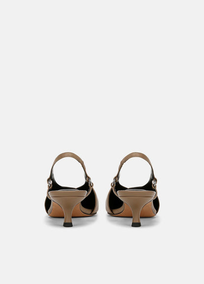 Sabrina Leather Slingback Kitten Heel in Shoes - SAND SHELL | VINCE Sale