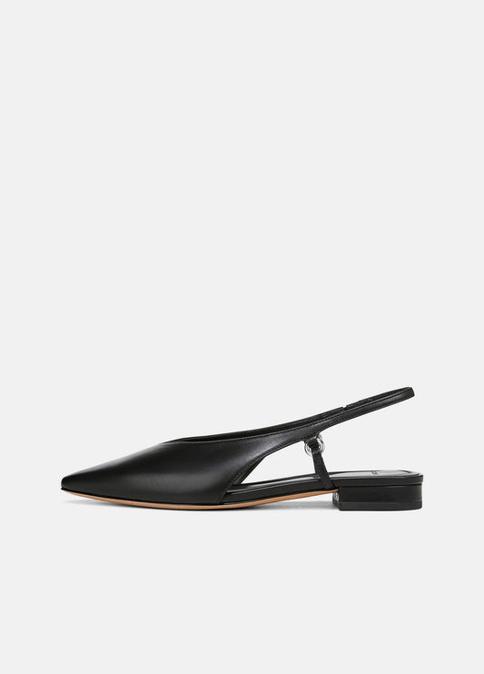 Ines Leather Slingback Flat in Shoes - BLACK | VINCE Sale