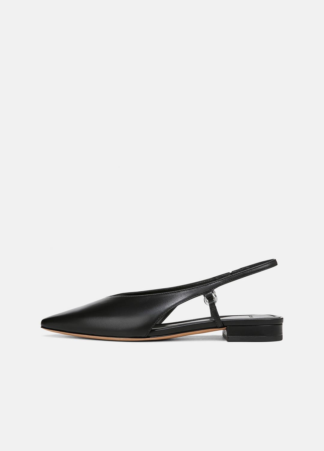 Ines Leather Slingback Flat in Shoes - BLACK | VINCE Sale