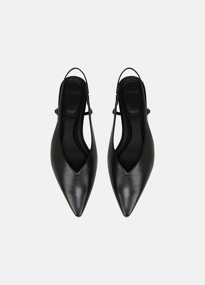 Ines Leather Slingback Flat in Shoes - BLACK | VINCE Sale