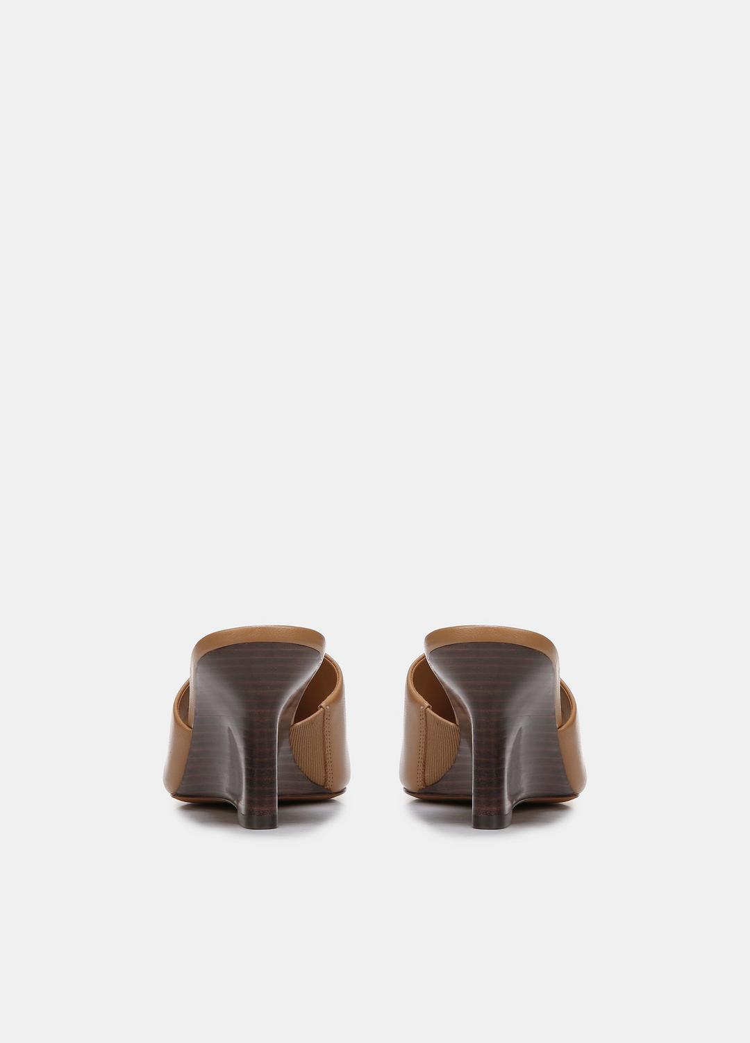 Pia Leather Wedge Sandal in Shoes - TAN | VINCE Sale