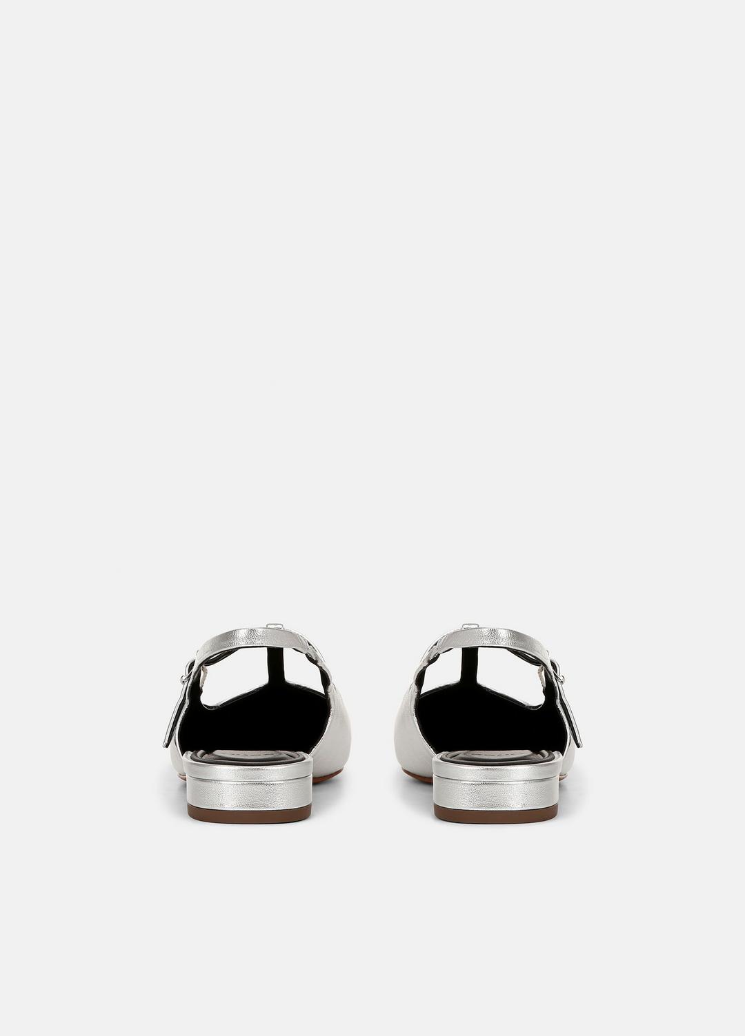 Iliana Metallic Leather Slingback Flat in Shoes - SILVER | VINCE Sale