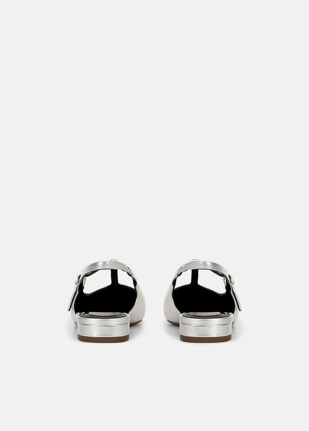 Iliana Metallic Leather Slingback Flat in Shoes - SILVER | VINCE Sale