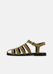 Melina Suede Fisherman Sandal in Shoes - OLIVE WOOD | VINCE Sale