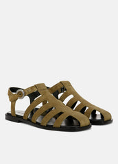 Melina Suede Fisherman Sandal in Shoes - OLIVE WOOD | VINCE Sale