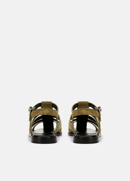 Melina Suede Fisherman Sandal in Shoes - OLIVE WOOD | VINCE Sale
