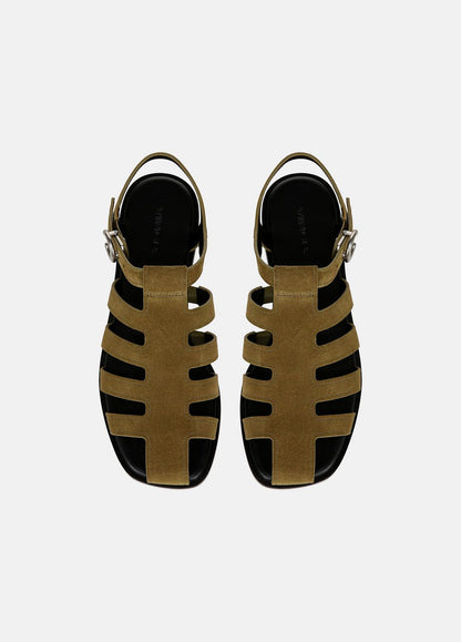 Melina Suede Fisherman Sandal in Shoes - OLIVE WOOD | VINCE Sale