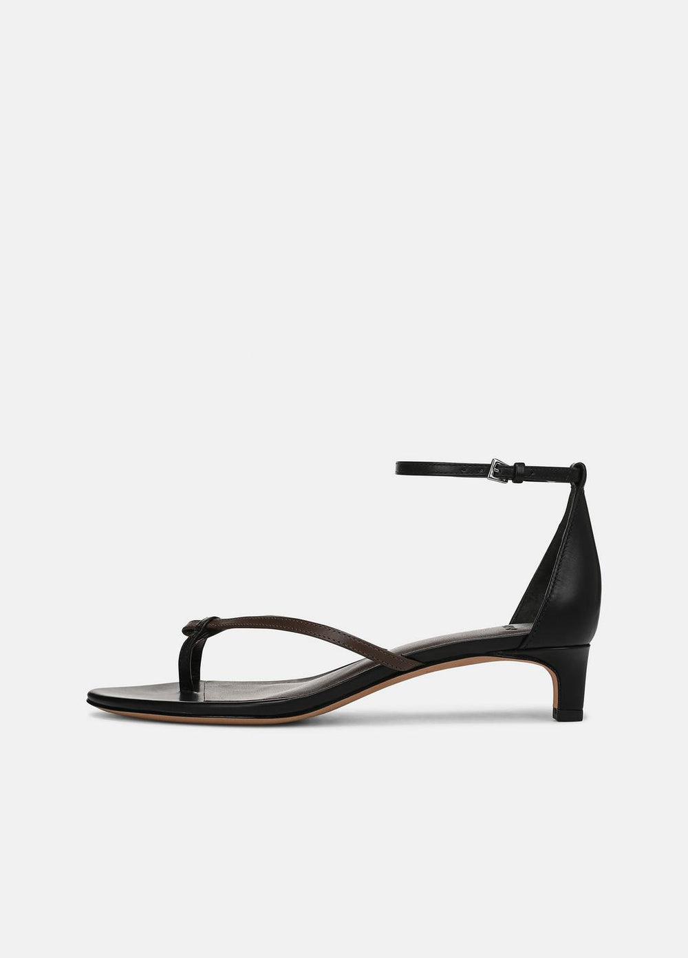 Siri Leather Heeled Sandal in Shoes - BLACK/NUTWOOD | VINCE Sale