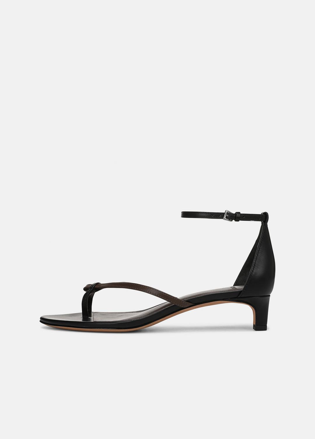 Siri Leather Heeled Sandal in Shoes - BLACK/NUTWOOD | VINCE Sale