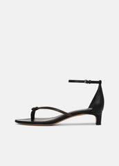 Siri Leather Heeled Sandal in Shoes - BLACK/NUTWOOD | VINCE Sale