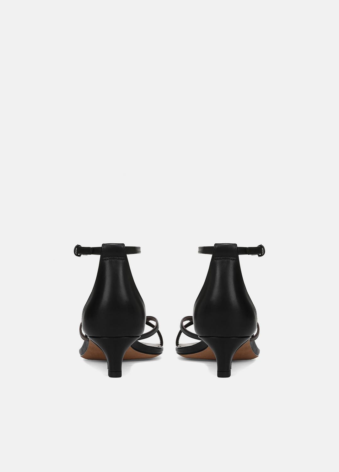 Siri Leather Heeled Sandal in Shoes - BLACK/NUTWOOD | VINCE Sale