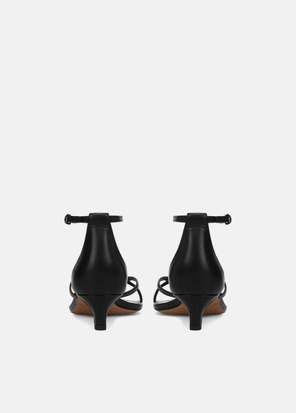 Siri Leather Heeled Sandal in Shoes - BLACK/NUTWOOD | VINCE Sale