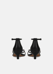 Siri Leather Heeled Sandal in Shoes - BLACK/NUTWOOD | VINCE Sale