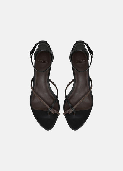 Siri Leather Heeled Sandal in Shoes - BLACK/NUTWOOD | VINCE Sale