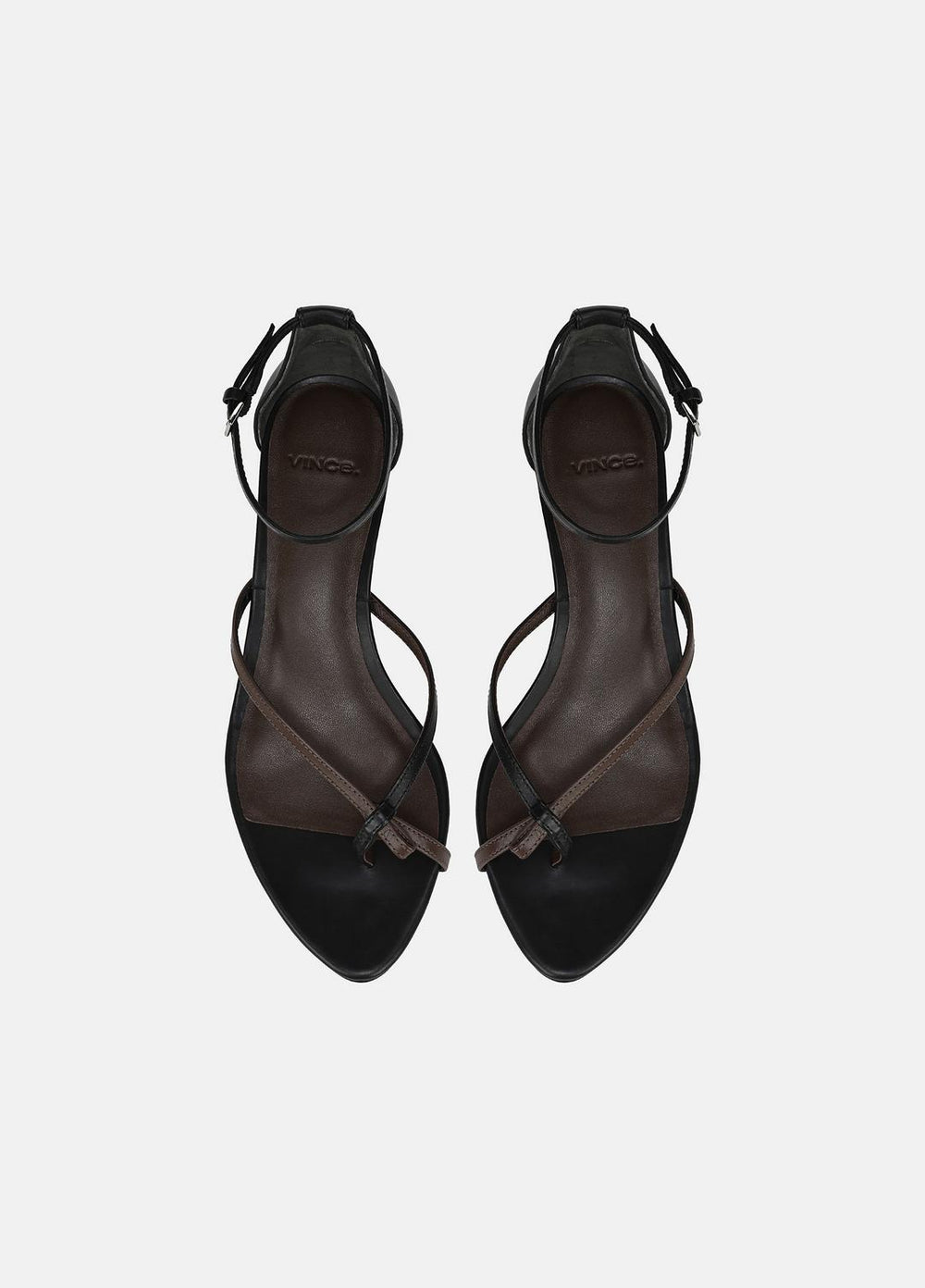 Siri Leather Heeled Sandal in Shoes - BLACK/NUTWOOD | VINCE Sale