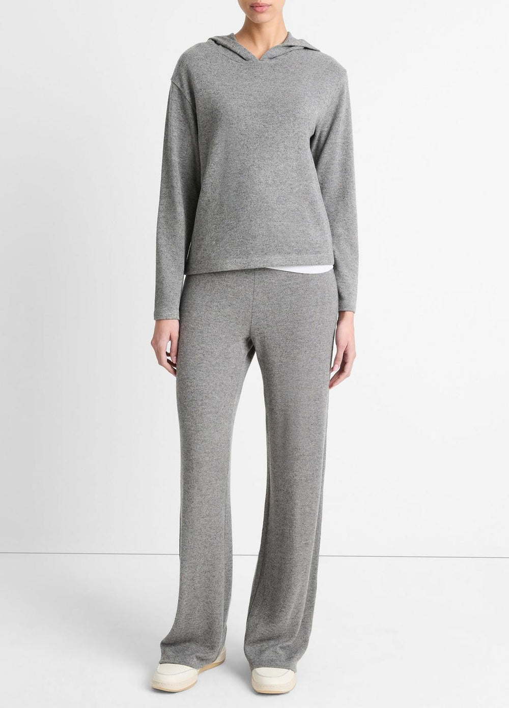 Cozy Long-Sleeve Hoodie in Shirts & Tees - DARK HEATHER GREY | VINCE Sale